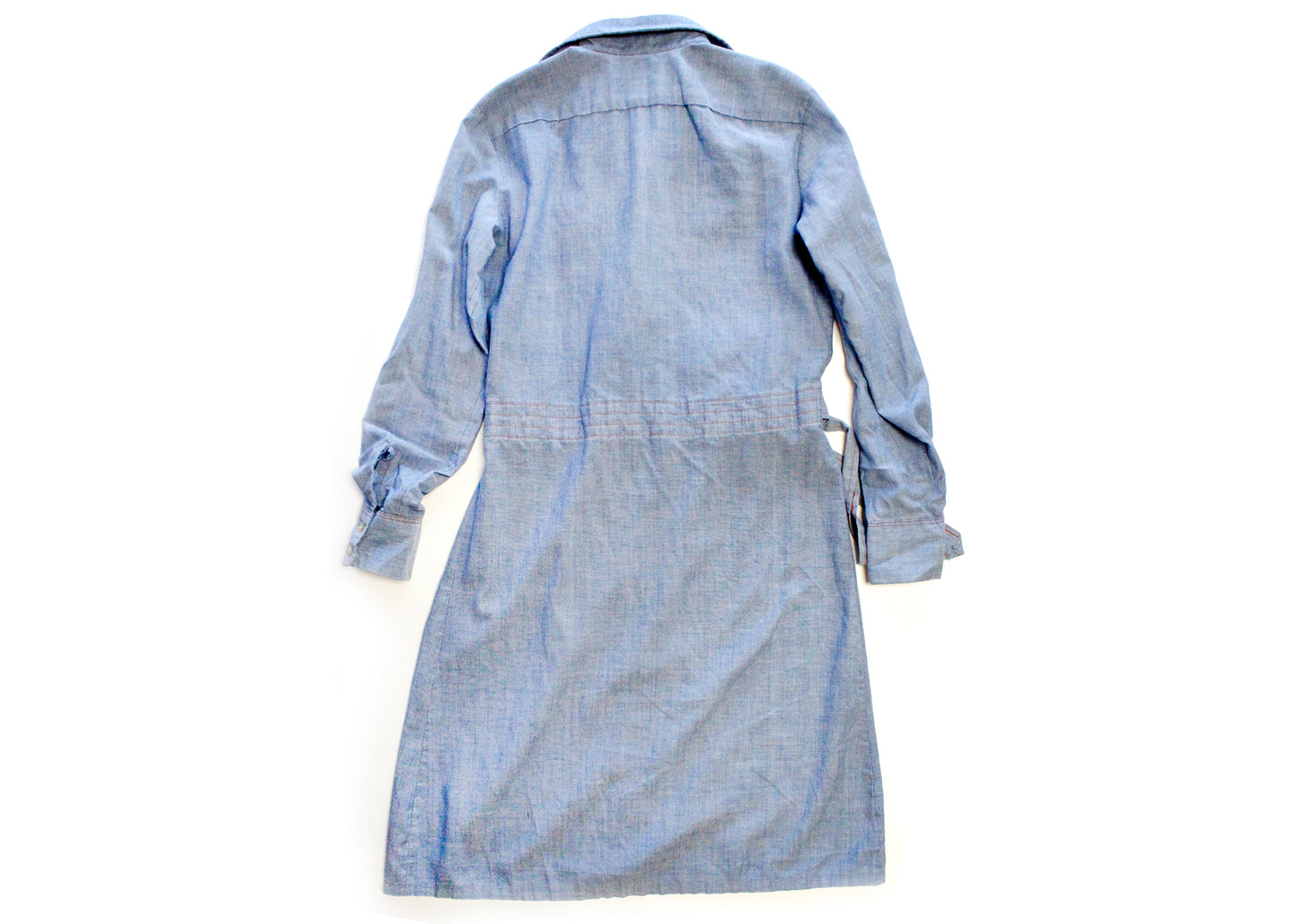 Levi’s 1970s Pale Denim Chambray Belted Shirtdress