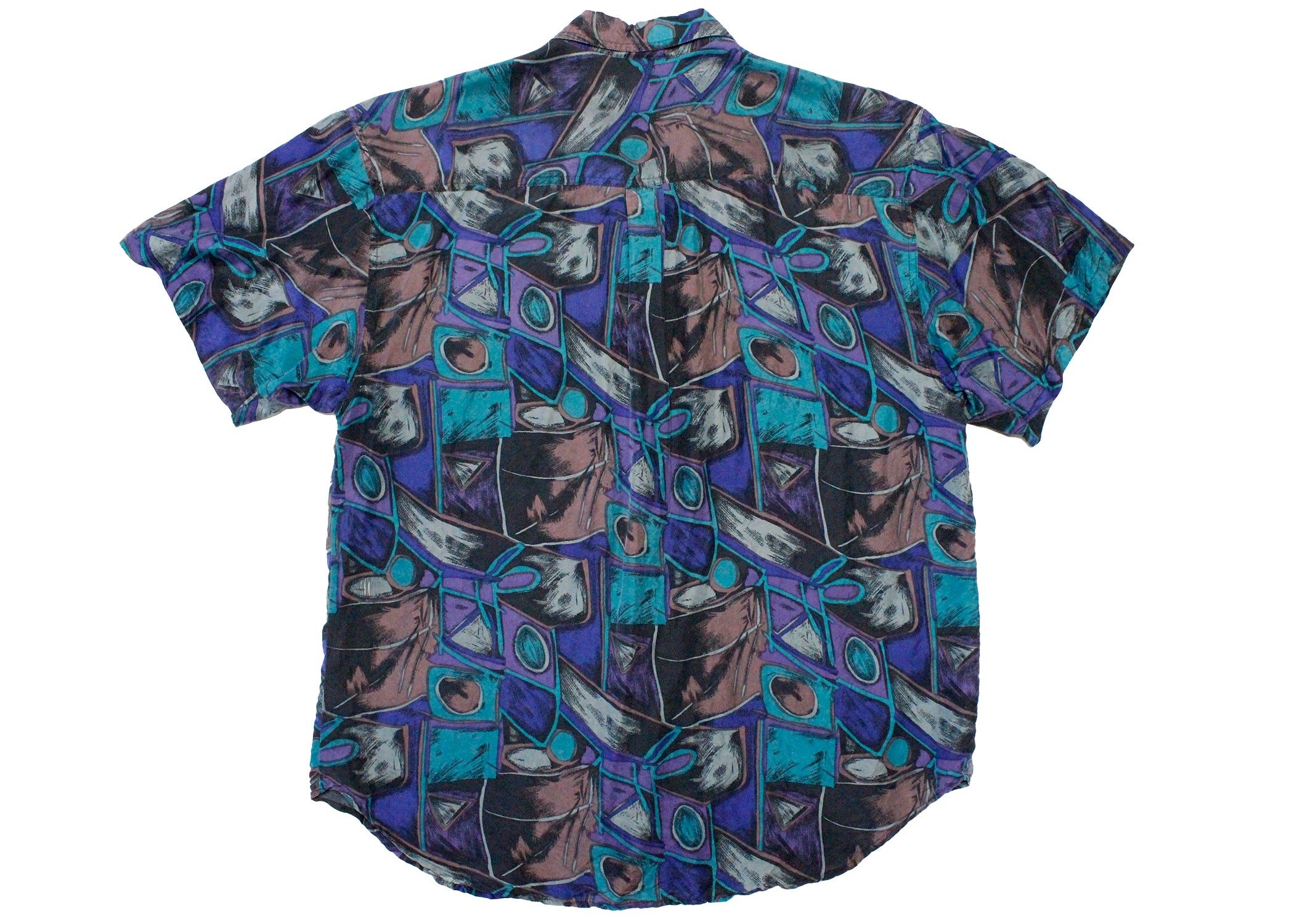 Thums Up For Him 90s Geometric Printed Silk Shirt – Spacedust