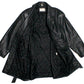 Worthington Black Cropped Trench Style Leather Coat, Complete with Belt, Size Petite L