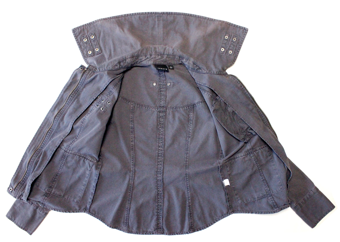 Trouvé Utilitarian Gray Cotton Ripstop Jacket