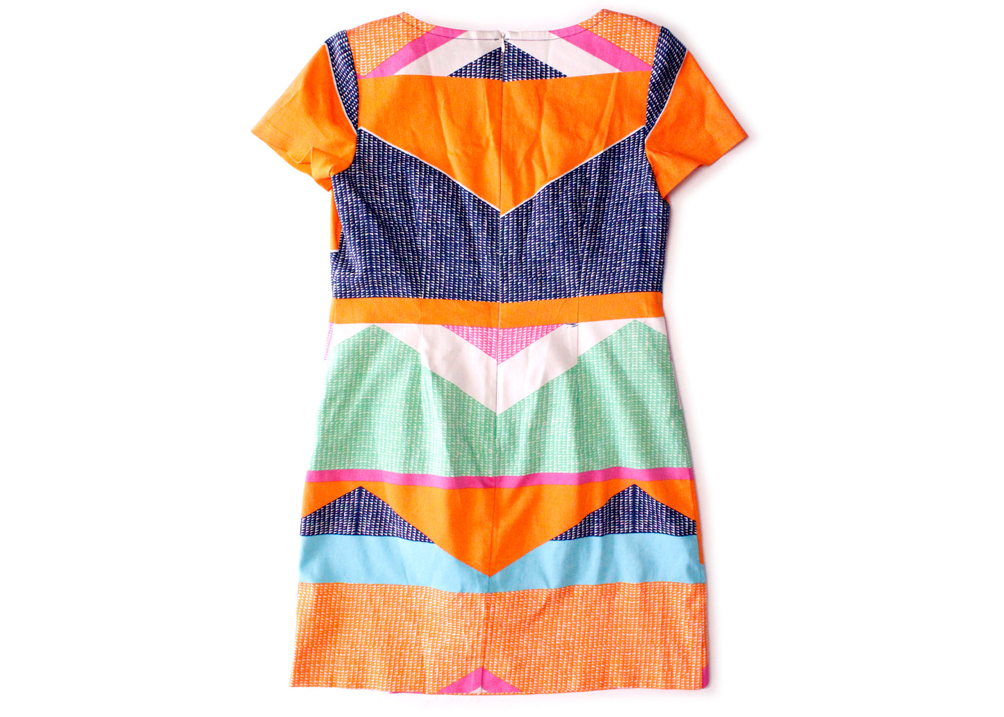 Trina Turk Big Bright & Bold Signature Geometric Print Short Sleeve Dress Sample