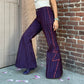 Ziggy Bellbottoms in Blackcurrent Purple Fuzz Stripe