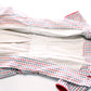 Lori Till Early 1960s Vintage White, Red, Blue Windowpane Check Fit & Flare Dress