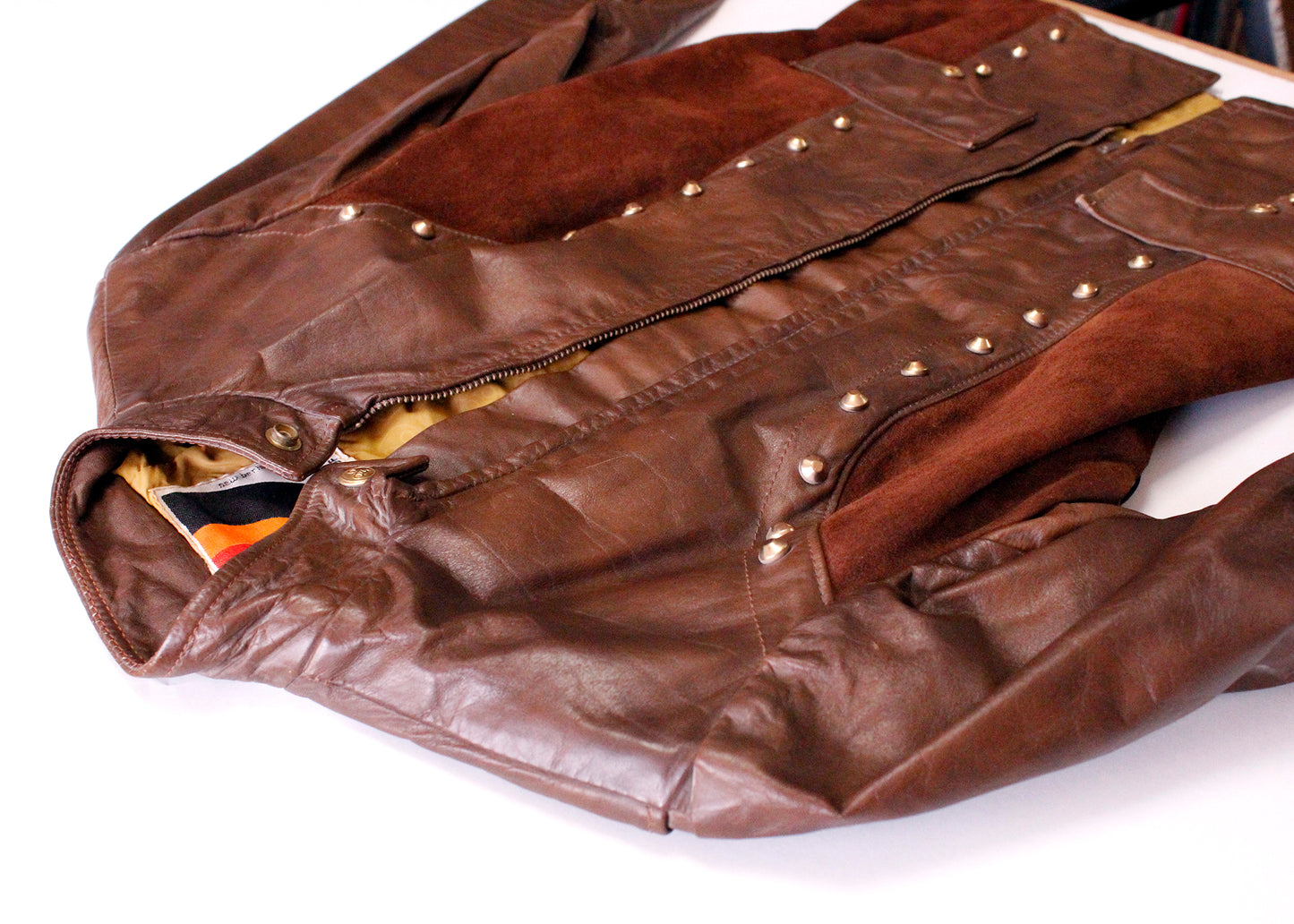 Wheels of Man Vintage Brown Leather & Suede Moto Jacket