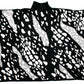 Anne Klein Black/White/Silver Patterned Knit Poncho with Logo Buckle, NWT