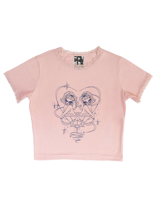 Darling Lace Trim Tee