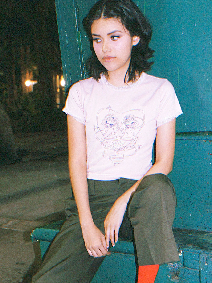 Darling Lace Trim Tee