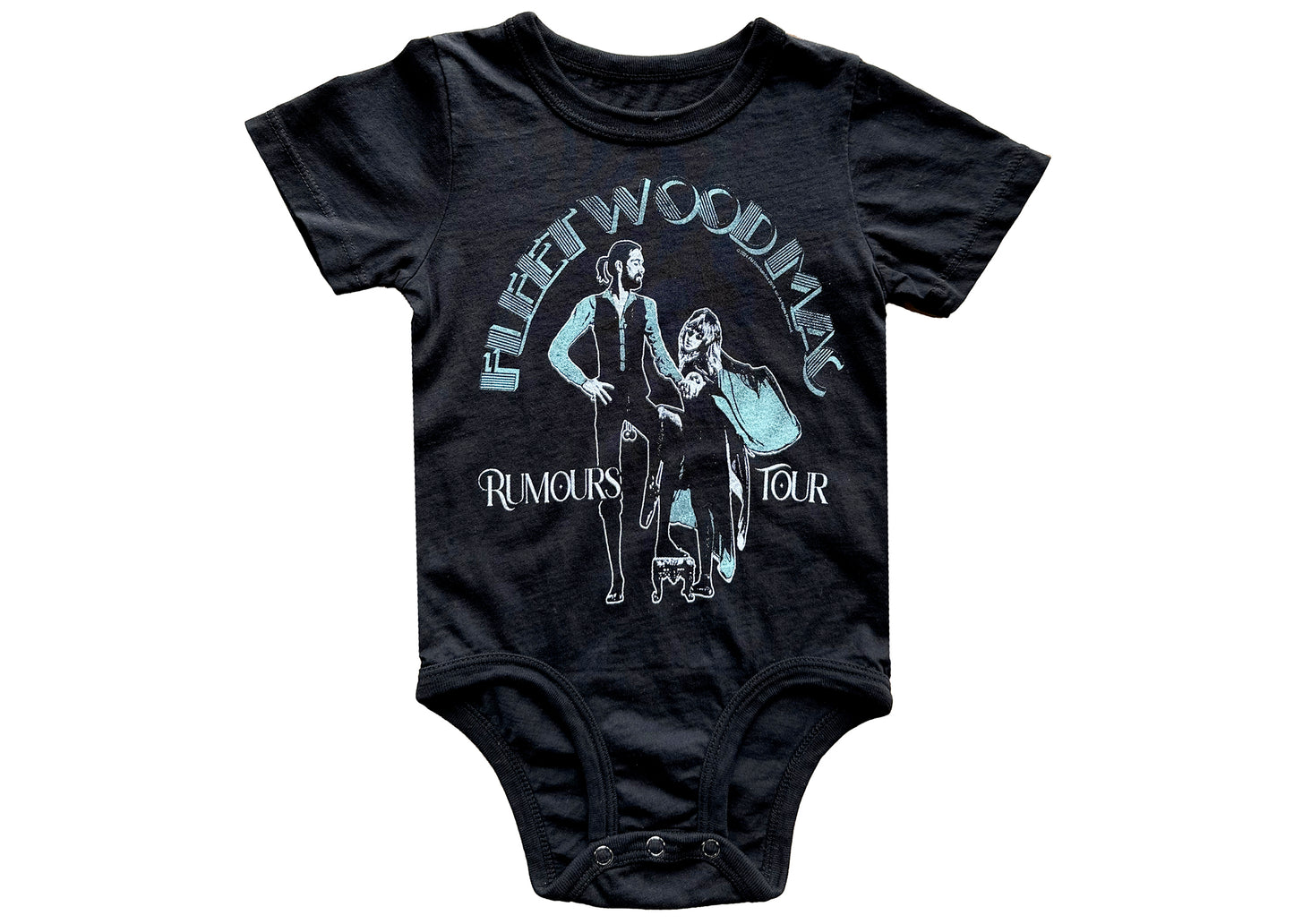 Fleetwood Mac Rumours Tour Organic Cotton Baby Onesie in Jet Black