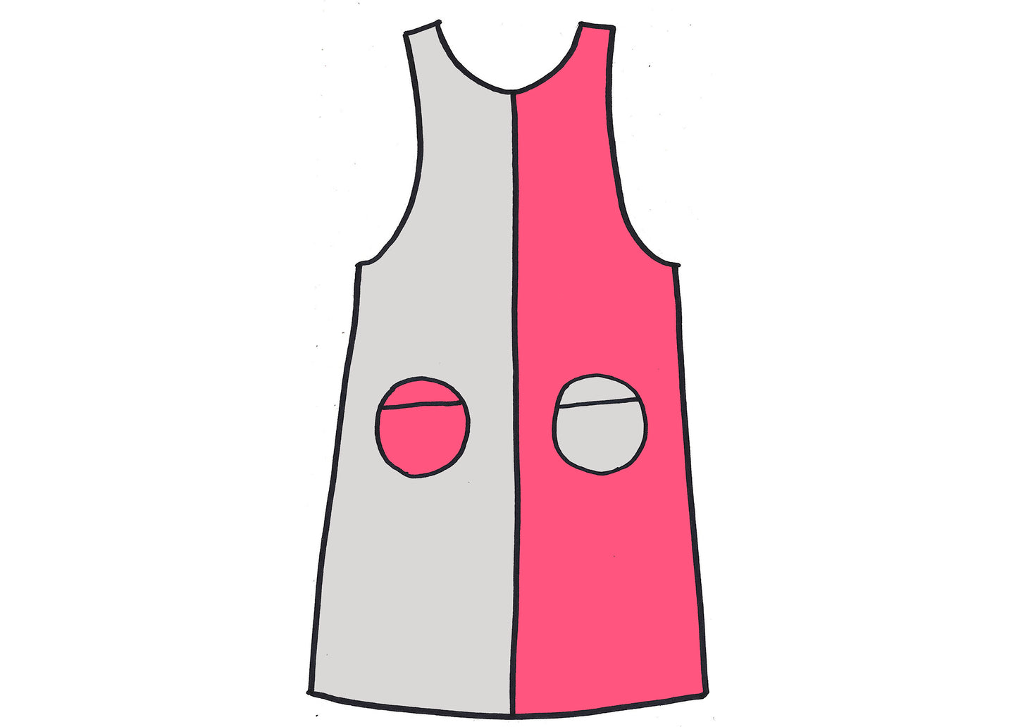 Holis Corduroy Jumper in Pewter & Pink (Made to Order)