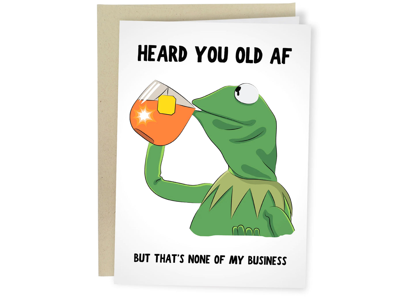 Kermit Old AF Birthday Card