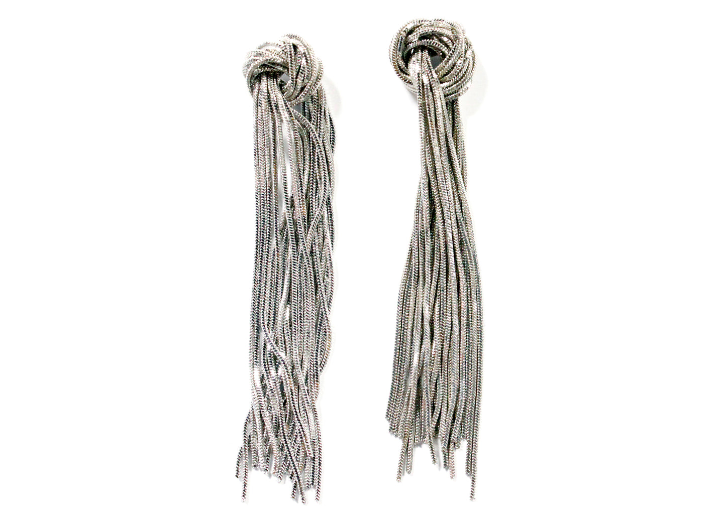 Knot To Be Earrings in Rhodium Silver