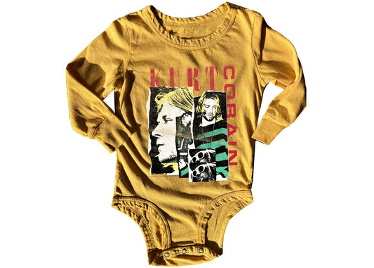 Kurt Cobain Collage Long Sleeve Baby Onesie