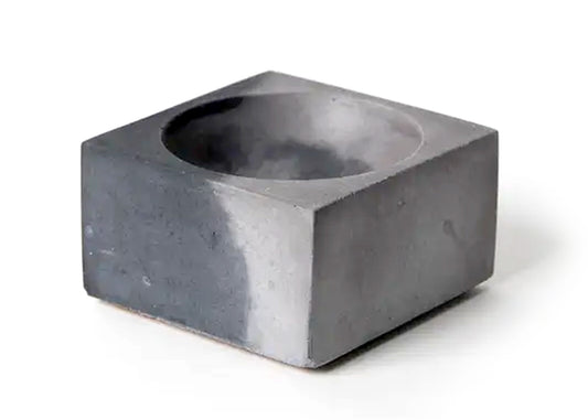 Square Incense Holder in Black & Grey Marble