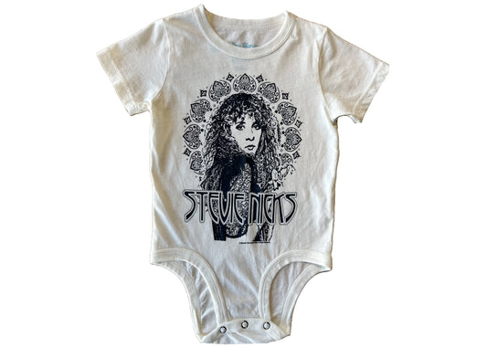 Stevie Nicks Organic Cotton Baby Onesie in Vintage White