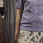 Shenanigans Nineties Cottagecore Floral Embroidered Lavender Henley Tee