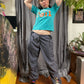 26 Red Sugar Gray Y2K Parachute Pants with Harajuku-Inspired Embroidery