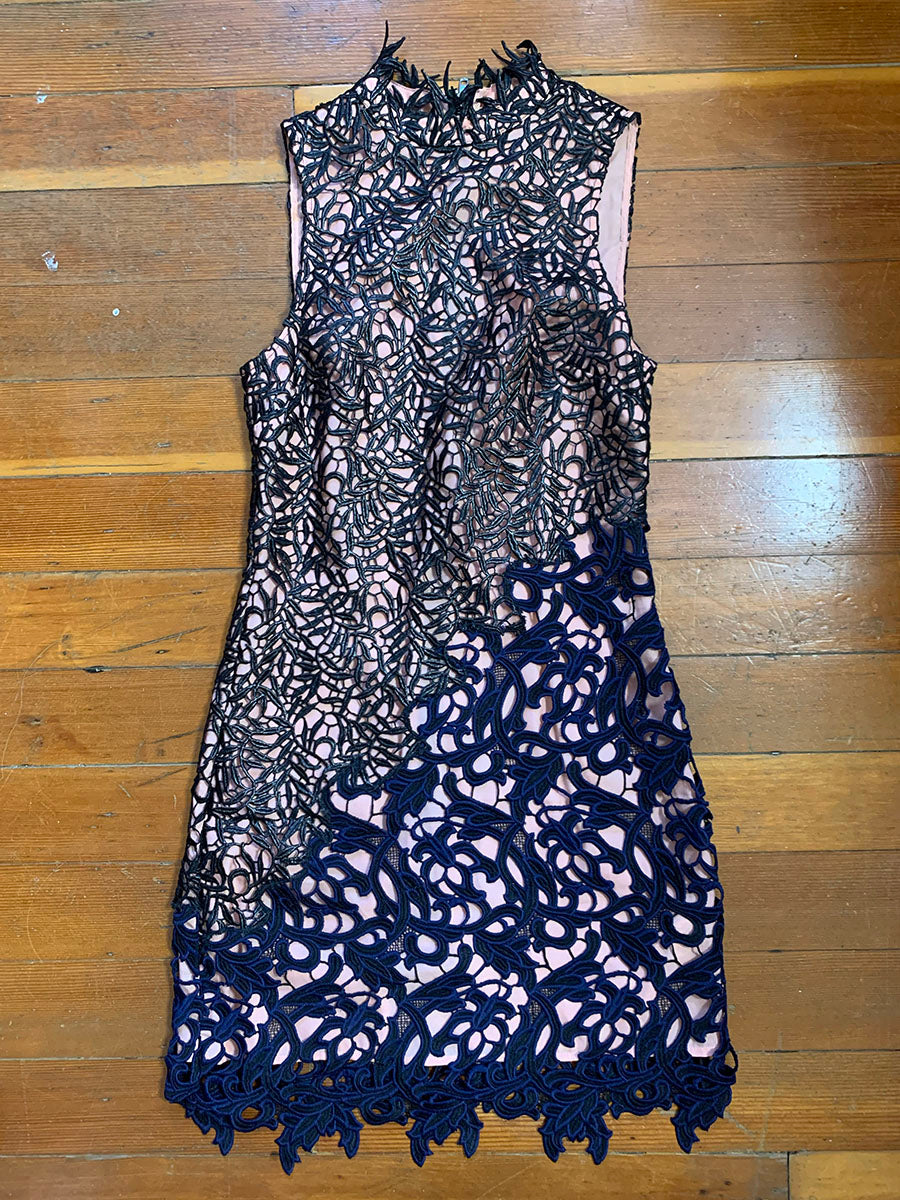 Topshop Asymmetrical Open Lace Sheath Dress