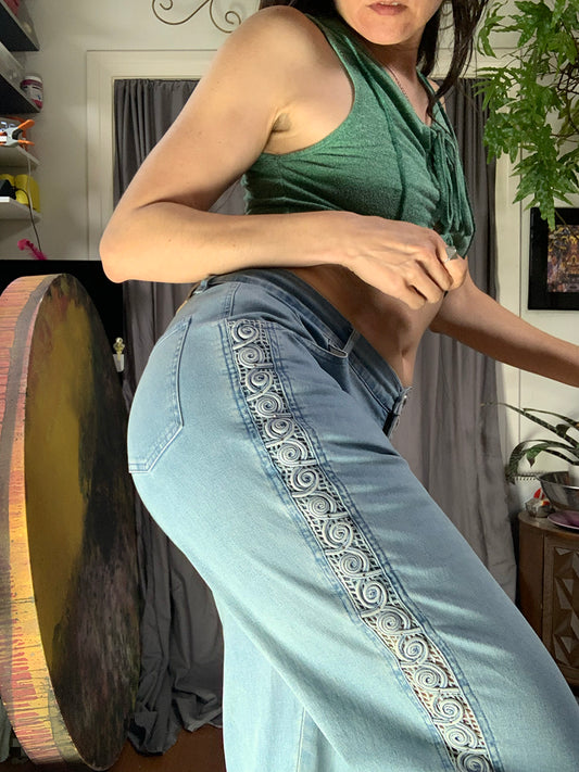 Lafei Nier Jeans Retro Embellished Jeans