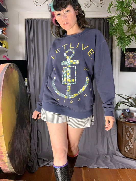 Letlive. USA Soulpunx Floral Anchor Print 20xx Blue Sweatshirt