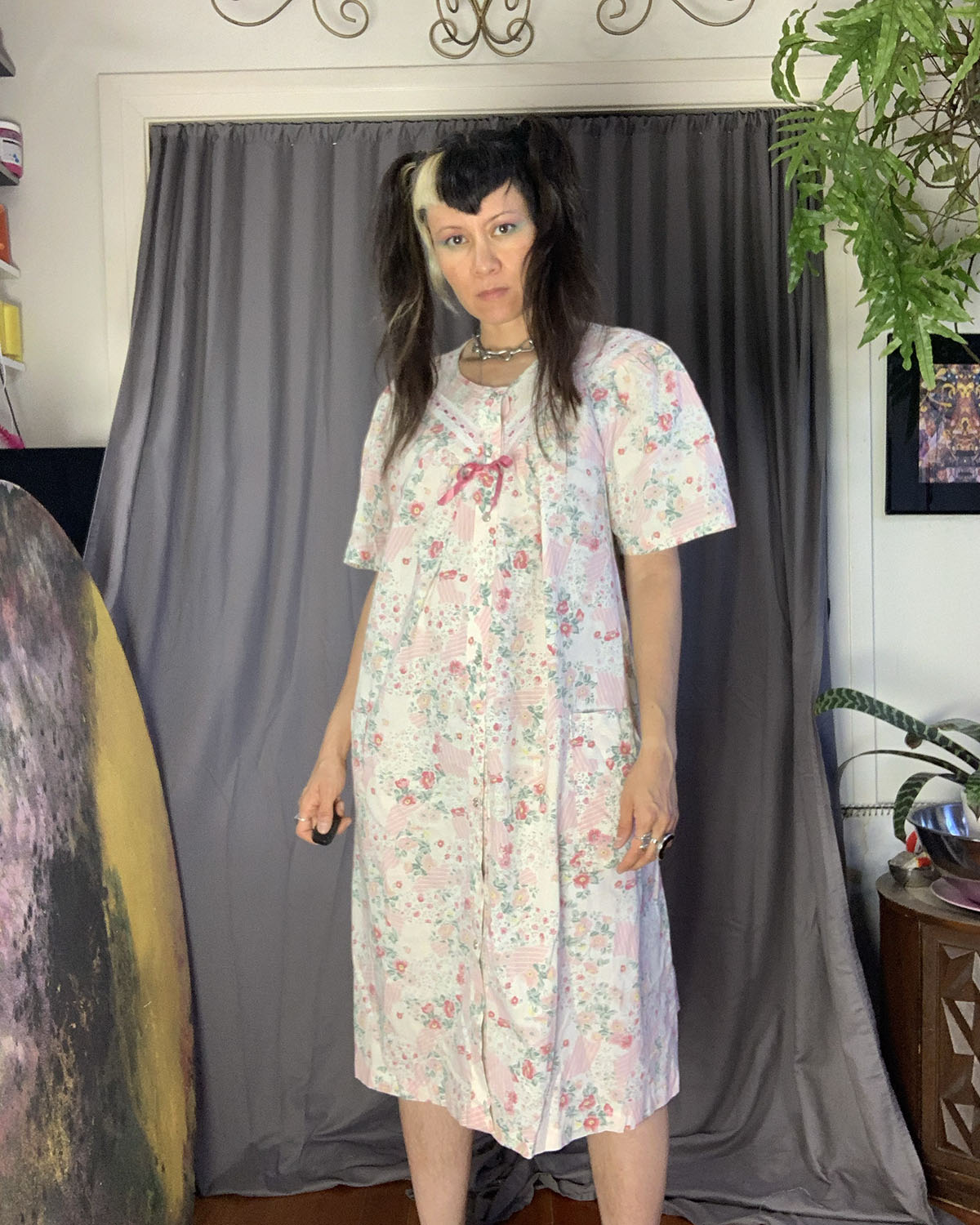 Vandemere Vintage ‘80s Pink Floral Housecoat
