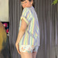 Universal Thread Dusty Pastel Stripe Button Up Short Sleeve Shirt