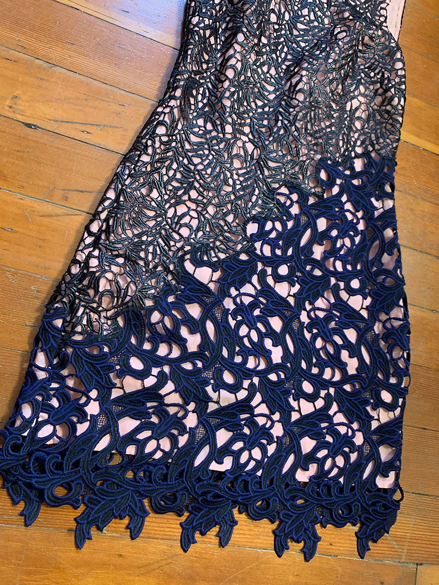 Topshop Asymmetrical Open Lace Sheath Dress