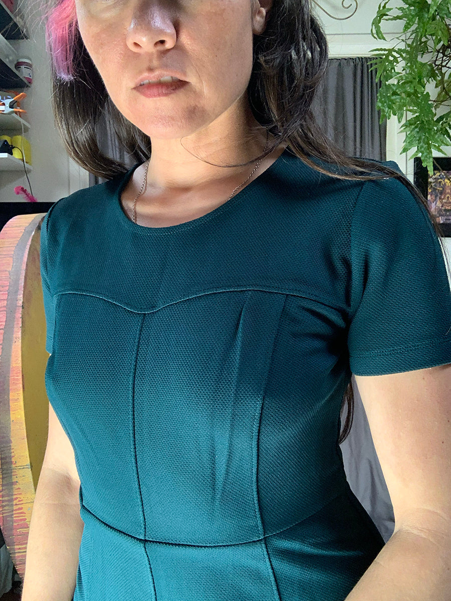 Lark & RO Forest Green Fit & Flare Short Sleeve Dress Lark & RO Forest Green Fit & Flare Short Sleeve Dress