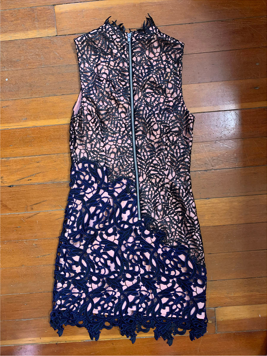 Topshop Asymmetrical Open Lace Sheath Dress