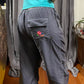 26 Red Sugar Gray Y2K Parachute Pants with Harajuku-Inspired Embroidery