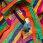 Equipment Multicolor Rainbow Striped Cotton Button Up Shirt