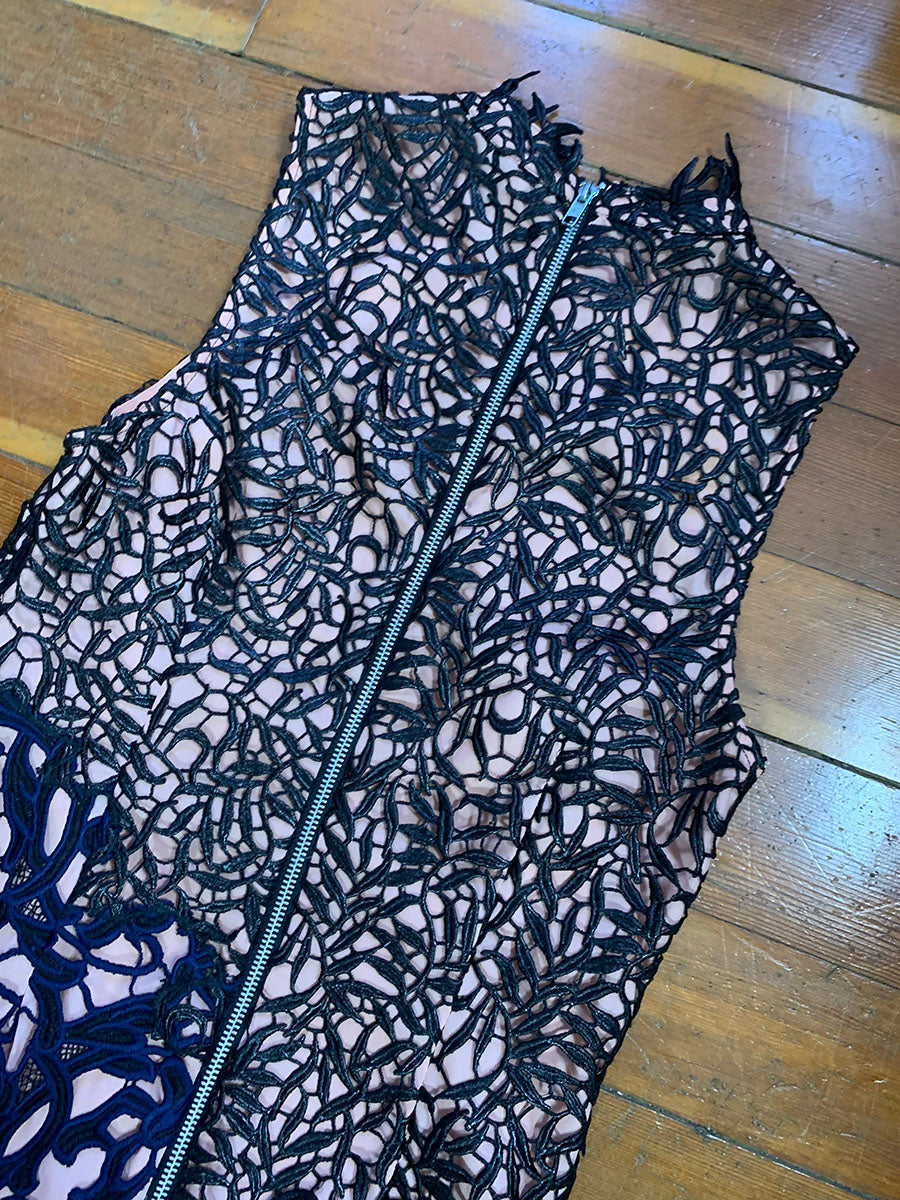 Topshop Asymmetrical Open Lace Sheath Dress