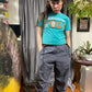 26 Red Sugar Gray Y2K Parachute Pants with Harajuku-Inspired Embroidery