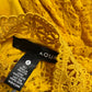 Aqua Yellow Lace Flutter Dress