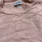 Cuddle Knit Vintage ‘80s-‘90s Pale Pink Brocade Knit Cotton Sweater