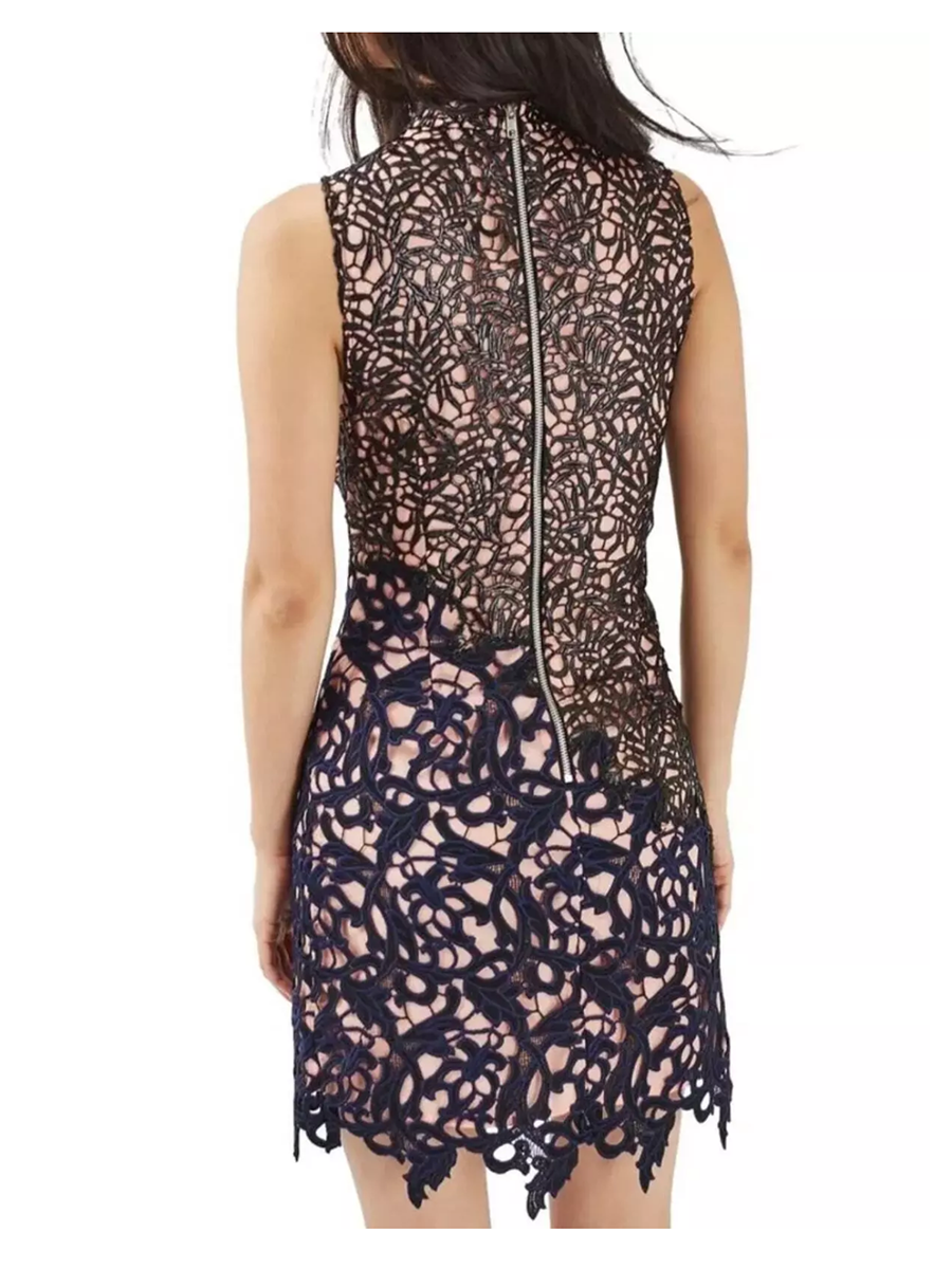 Topshop Asymmetrical Open Lace Sheath Dress