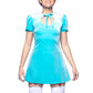Anahata Mini Dress in Aqua Velvet