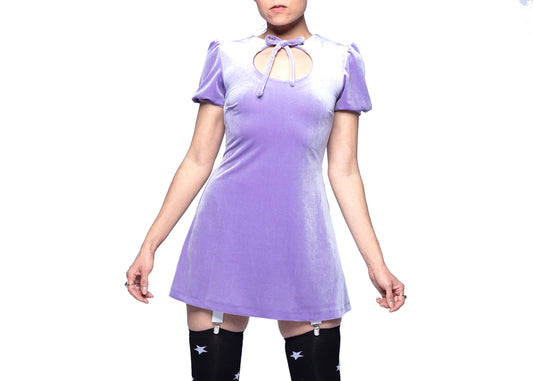 Anahata Mini Dress in Lavender Velvet