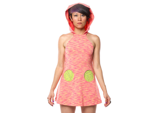 Spaceracer Dress in Hypercoral