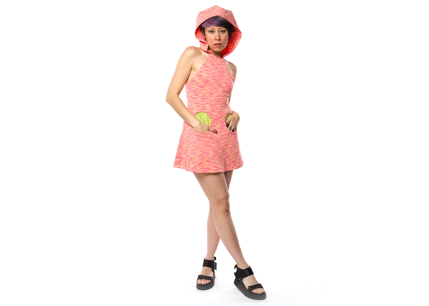 Spaceracer Dress in Hypercoral