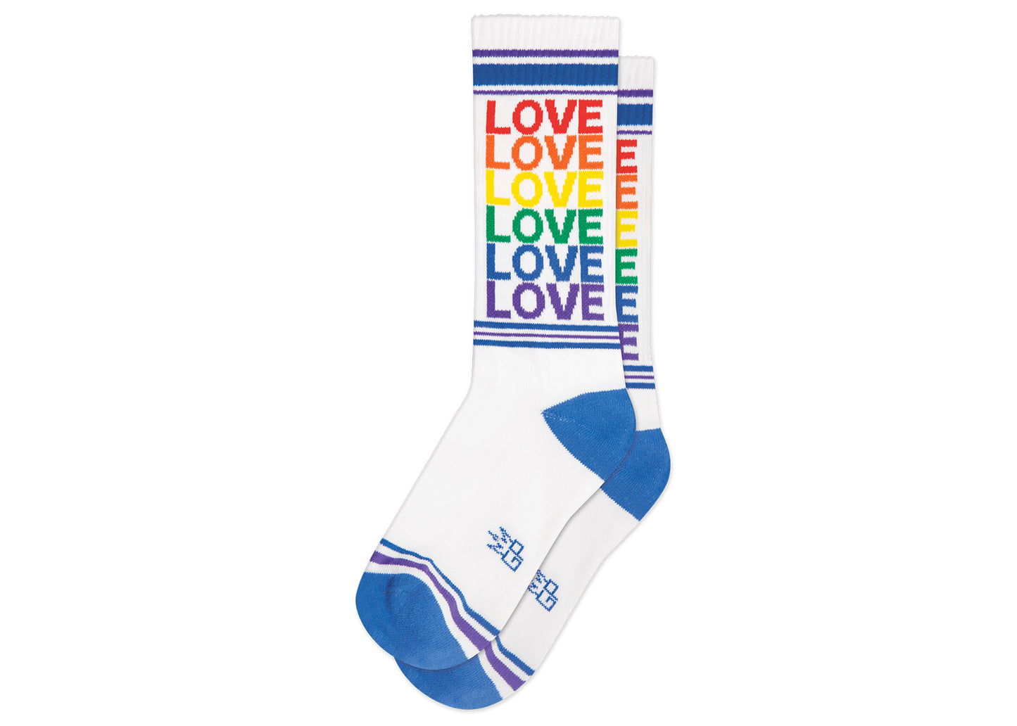 Rainbow Love Ribbed Gym Socks