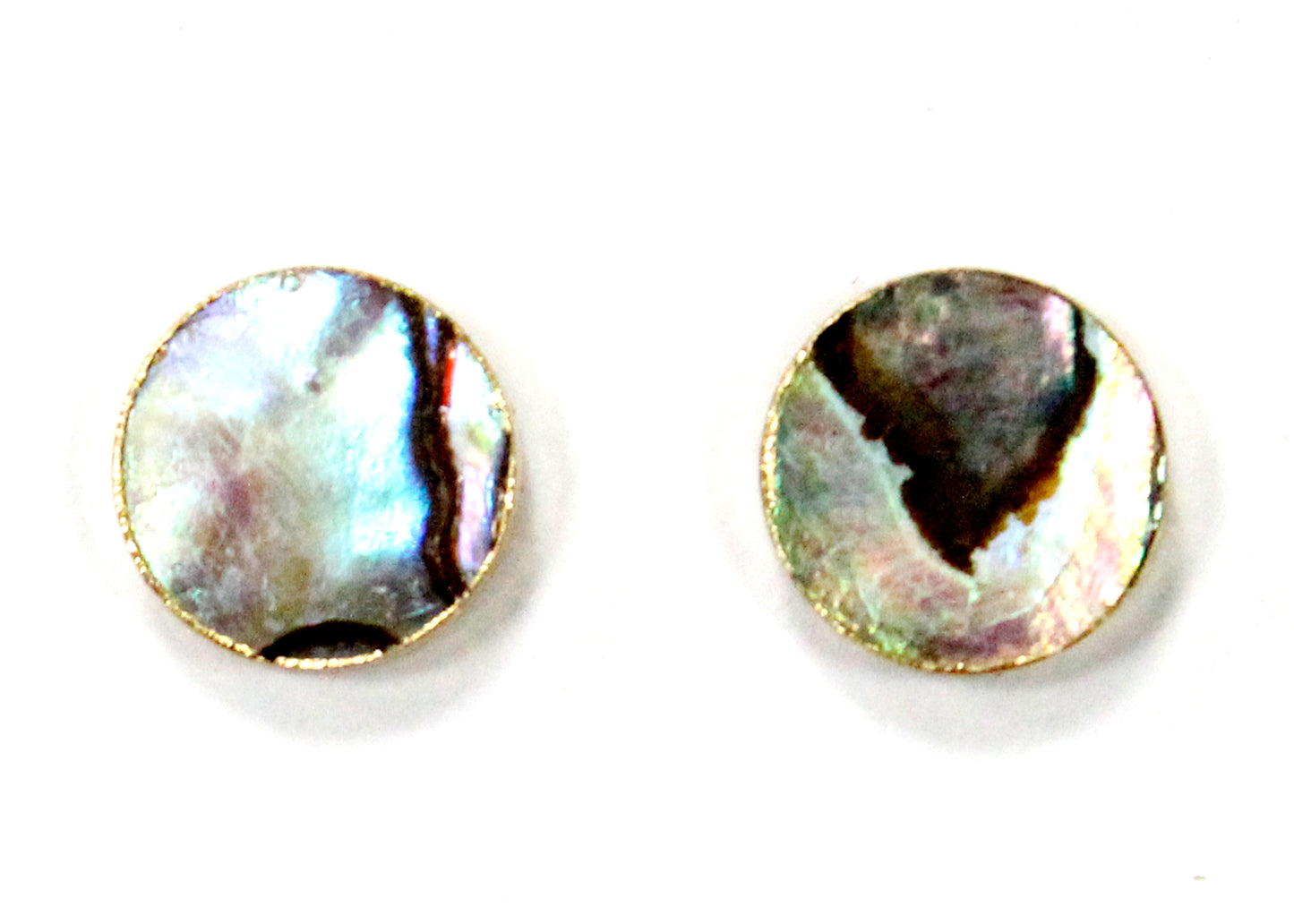 Round Abalone Paua Shell Stud Earrings