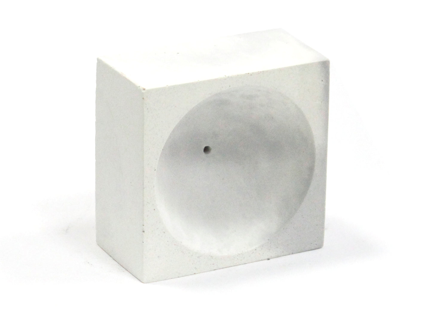 Square Incense Holder in Grey & White Marble