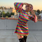 Witchy Dress in Metal Rainbow