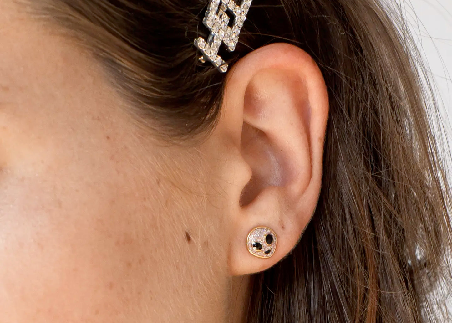 Glitter Alien Stud Earrings in Lilac