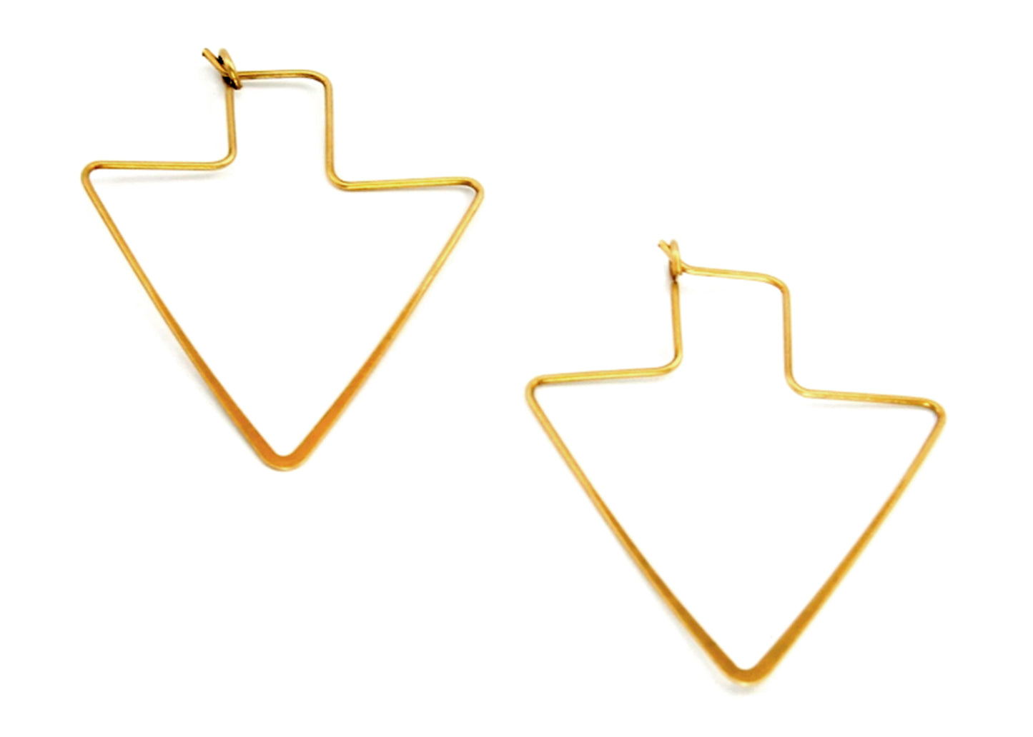 Arrow Hoop Earrings in Brass