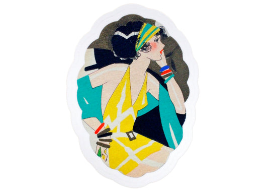Art Deco Babe With Bangles Sticker