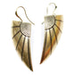 Art Deco Angel Wing Earrings in Brass