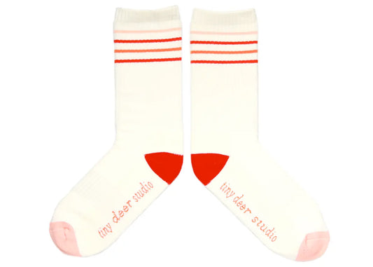 Athletic Stripes Socks in Pink
