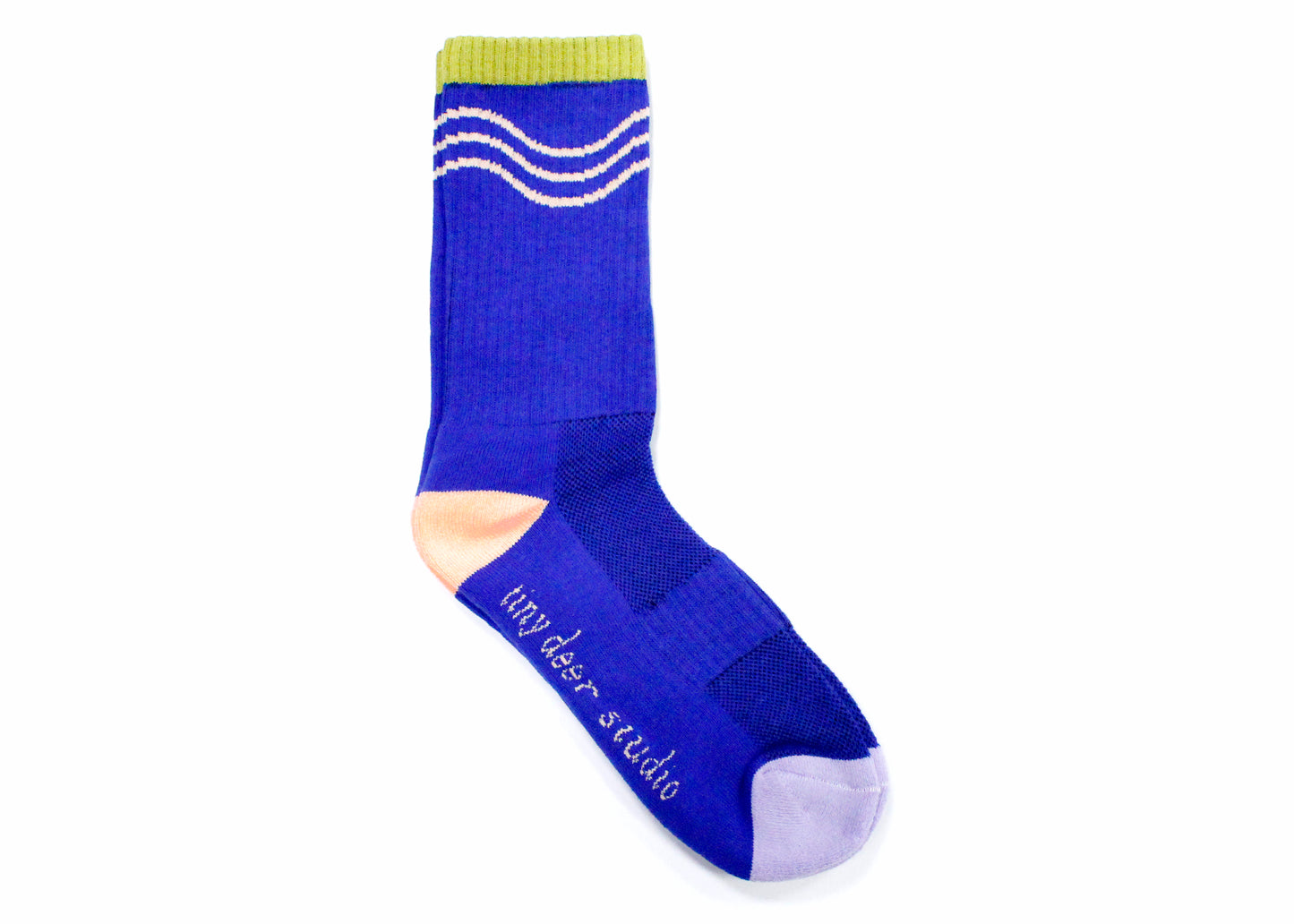 Athletic Waves Socks in Cobalt