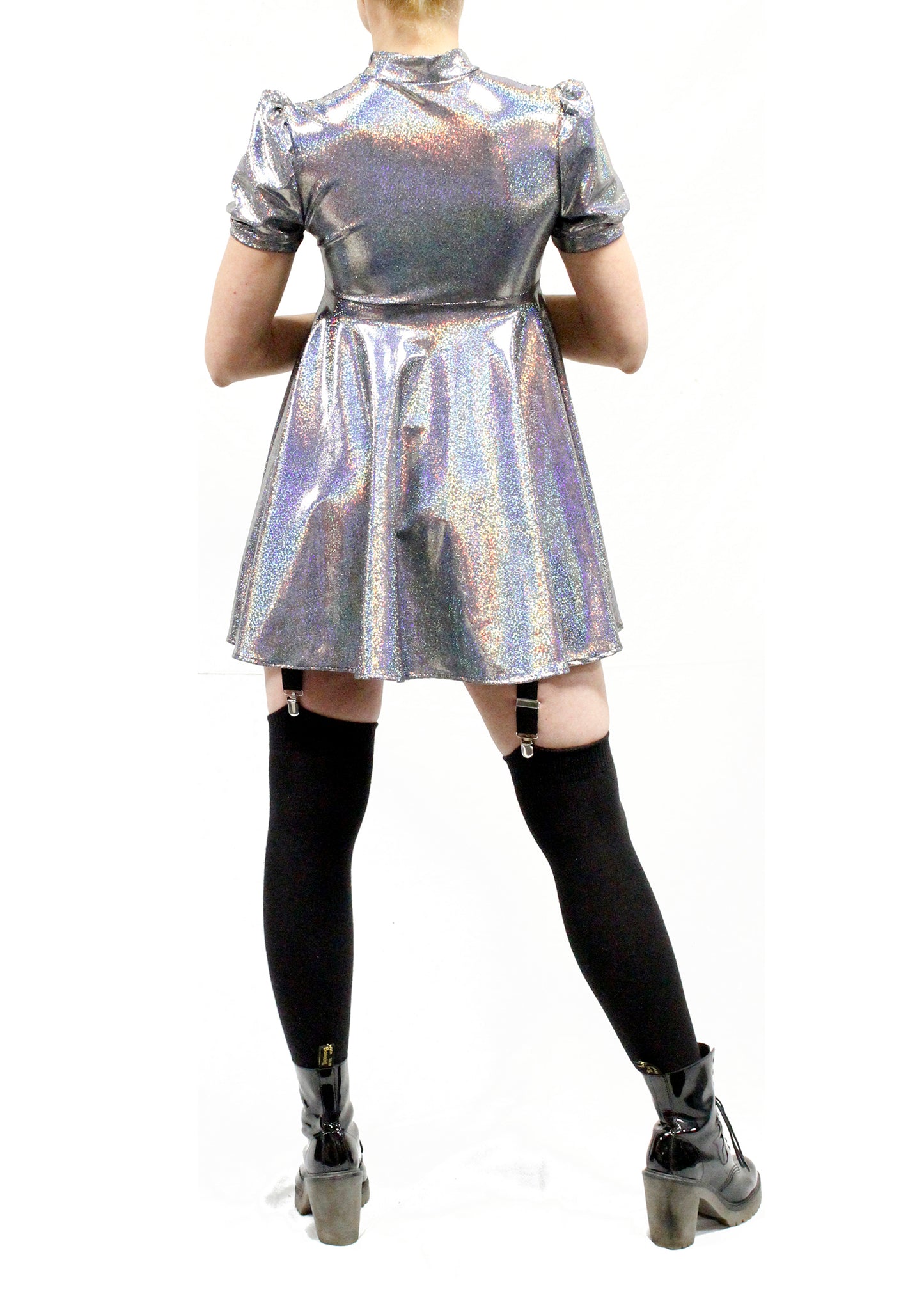 Galaxy Girl Babydoll Dress in Mercurial Silver
